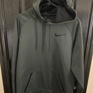 Nike Olive Green Pullover Hoodie with Black Swoosh